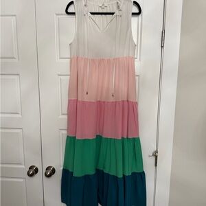 Entro Multicolor Tiered Dress